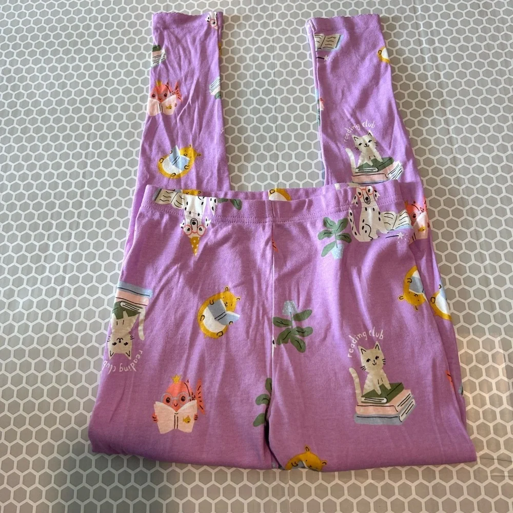 Carter's Lavender Animal & Book Print Pajama Set - Girls